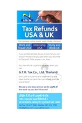 ยื่นขอเงินภาษีอเมริกา USA Tax Refunds / Tax Back / Taxback / ขอเงินภาษีคืนโครงการ Work and Travel USA / คืนภาษี Tax Refunds ถูกต้อง 100%