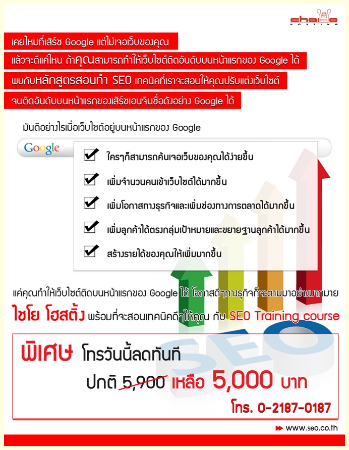 SEO หลักสูตรสอนทำ SEO เทคนิคโปรโมทเว็บไซต์ให้อยู่บนหน้าแรกของ Google รูปที่ 1