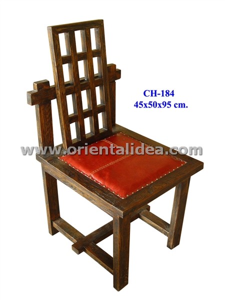 เก้าอี้ไม้พร้อมเบาะหนัง CH-184 รูปที่ 1
