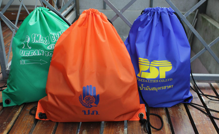 เป้ผ้่าร่ม gym sack เป้หูรูดผ้าร่มใส่อุปกรณ์กีฬา (Drawstring bag) รูปที่ 1