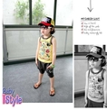 เสื้อผ้าเด็กนำเข้า เสื้อกล้าม CI&SI สีเหลืองขลิบเทา สกรีนลาย Angry Birds Super Hero ไซส์ 90, 100, 110, 120, 130 