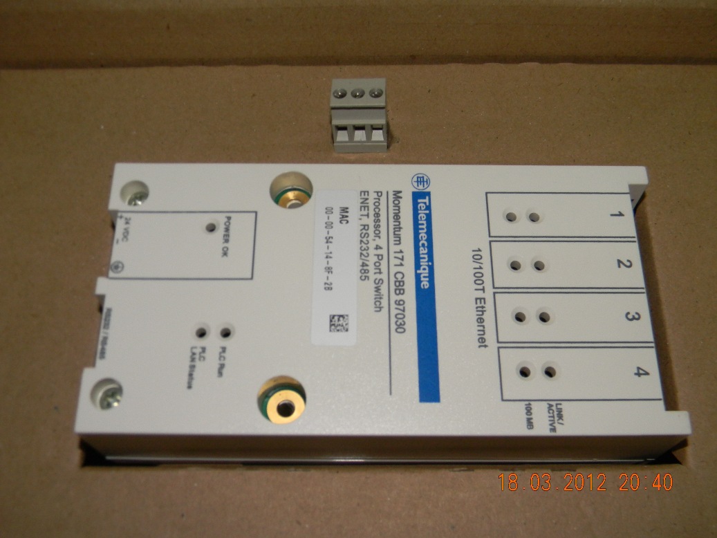 ขาย Schneider/PLC  Momentum 171 CBB 97030, 4 Ports Switch, ENET 10/100T, RS232/485 รูปที่ 1