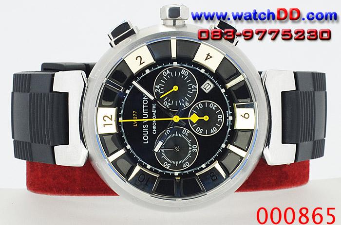 www.watchdd.com>> Louis Vuitton Tambour Chronograph LV 277 (Body Swiss) หน้าดำ  รูปที่ 1