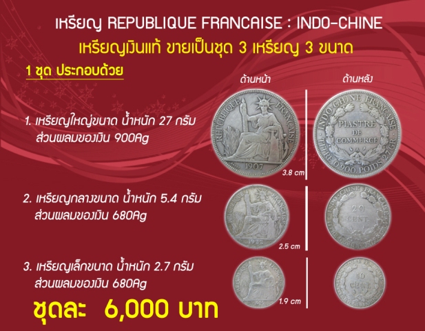 เหรียญ REPUBLIQUE FRANCAISE : INDO-CHINE รูปที่ 1
