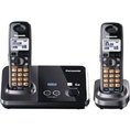 Discount Panasonic KX-TG9322T 2-Line DECT 6.0 Cordless Phone, Metallic Black, 2 Handsets 