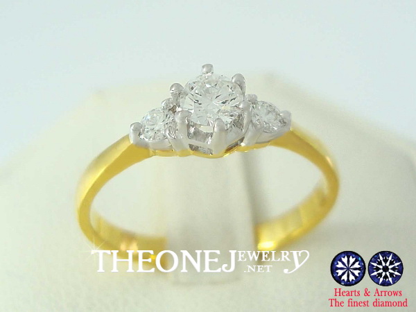 แหวนเพชรเบลเยี่ยมคัท สไตล์ แหวนแต่งงาน แหวนหมั้น เพชร 0.25 กะรัต รูปที่ 1