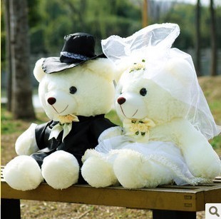ตุ๊กตาหมีแต่งงาน ตุ๊กตาคู่บ่าวสาว เป็นของขวัญแต่งงานให้คู่บ่าวสาวน่ารักๆๆ รูปที่ 1