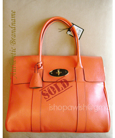 Sales กระเป๋ามัลเบอร์รี่แท้ ใหม่พร้อมป้าย Mulberry Bayswater Bright Coral New with tags รูปที่ 1