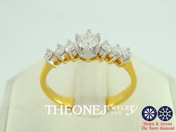 แหวนเพชรเบลเยี่ยมคัท ดีไซน์แหวนแต่งงาน แหวนหมั้น น้ำหนักเพชรรวม 0.29 กะรัต Color 97 รูปที่ 1