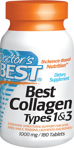 ขายส่งคอลลาเจน Collagen Types 1 & 3 เข้มข้น 1000 มิลลิกรัมต่อเม็ด 1 ขวดมี 180 เม็ด แบรนด์ Doctor's Best คุณภาพเกรดเอจากส รูปที่ 1