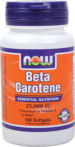 ขายส่งเบต้าแคโรทีนBeta Carotene 25,000 IU ต่อเม็ด 1 ขวดมี 100 เม็ด แบรนด์ NOW คุณภาพเกรดเอจากสหรัฐอเมริกา NOW - Beta Car รูปที่ 1