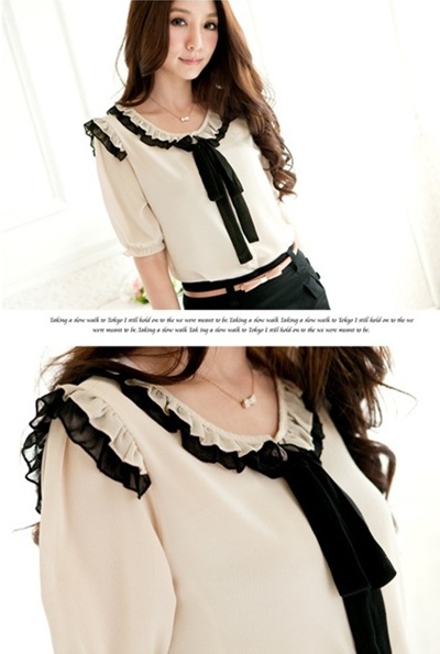 เสื้อแฟชั่นเกาหลี ผ้าชีฟอง รูปที่ 6