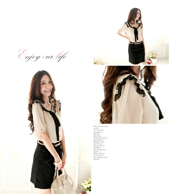เสื้อแฟชั่นเกาหลี ผ้าชีฟอง รูปที่ 4