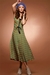รูปย่อ Mix Dress เกาหลี สีเขียว-ส้ม รูปที่4