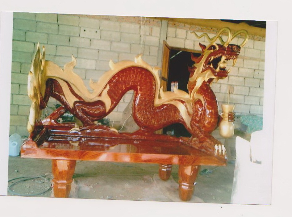 โซฟาไม้แกะสลักมังกร-โซฟาหงส์ รูปที่ 4
