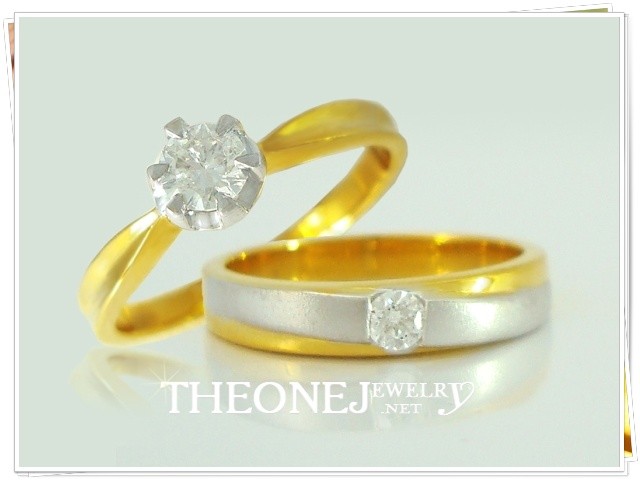 แหวนเพชรแท้ แหวนคู่ แหวนหมั้น แหวนแต่งงาน เพชรแท้ ทองแท้ มีใบรับประกัน รูปที่ 1