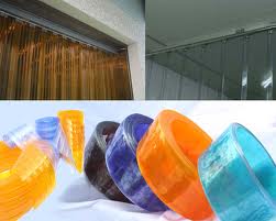 จำหน่าย ม่านริ้วพีวีซี PVC Strip Curtain ม่านทนเย็น ม่านริ้วพลาสติก ม่านพลาสติกใส ม่านพลาสติกสีเหลือง   รูปที่ 1