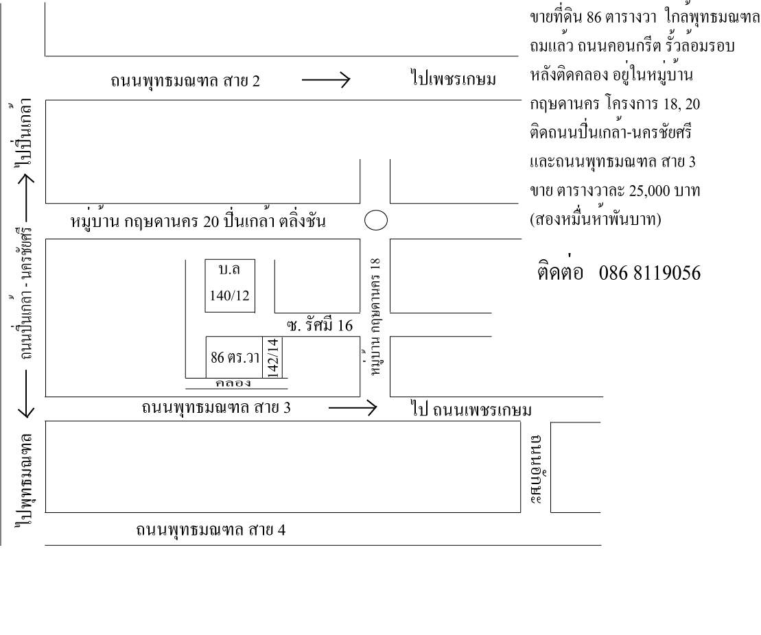 ที่ดินสวยกรุงเทพและปริมณฑล จำนวนหลายแปลง 086-8119-056 คุณอุดม รูปที่ 1