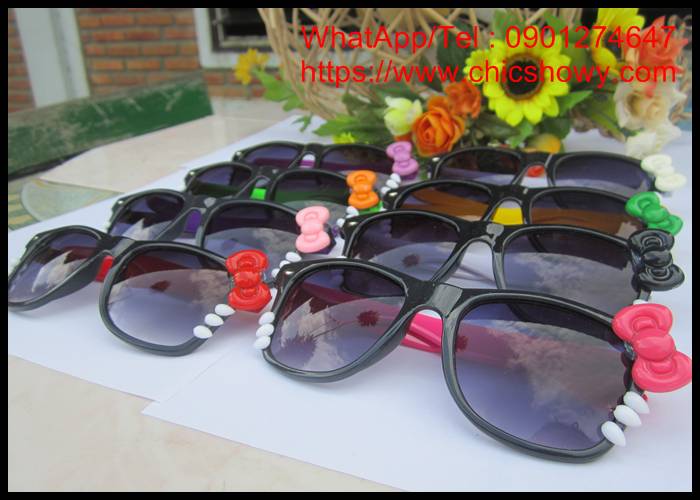 กรอบแว่นคิตตี้ แว่นกันแดดคิตตี้ แว่นคิตตี้ติดโบว์ แว่นคิตตี้ kitty glasses แบบหนวดติดกับตัวแว่น ราคาส่ง 55-75 รูปที่ 5