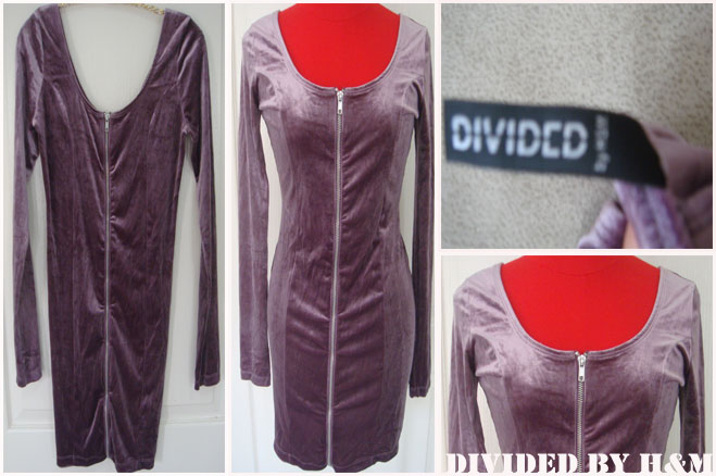 เดรสเข้ารูป DIVIDED By H&M ผ้ากำมะหยี่ เนื้อผ้านิ่ม ดีไซต์เงินด้านหน้า  รูปที่ 1