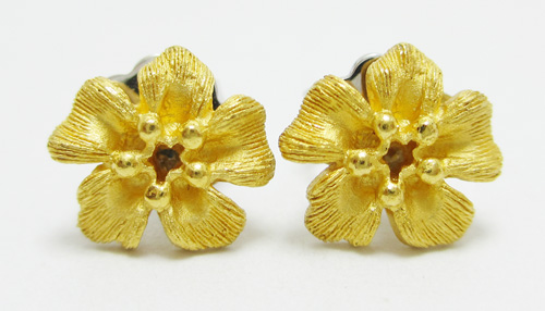 ต่างหูทอง Prima Gold 24K ลายดอกกุหลาบ น่ารัก นน. 2.85 g รูปที่ 1