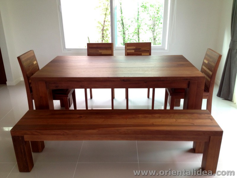 ชุดโต๊ะไม้สัก 6 ชิ้น สวยโดดเด่นทำจากไม้สักและไม้เนื้อแข็ง รูปที่ 1