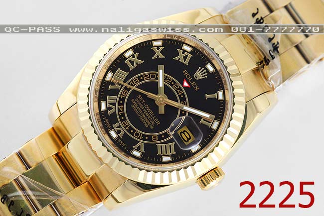 Rolex Oyster Perpetual Sky-Dweller Yellow Gold เรือนทอง สายทอง หน้าปัดดำ สวยหรูขรึมๆ Men Size 36 mm งานเกรด AA สวยหรู รูปที่ 2
