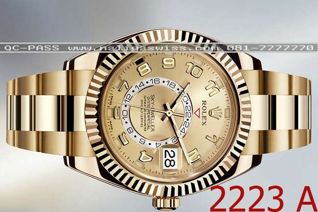 Rolex Oyster Perpetual Sky-Dweller Yellow Gold เรือนทอง สายทอง หน้าปัดดำ สวยหรูขรึมๆ Men Size 36 mm งานเกรด AA สวยหรู รูปที่ 7
