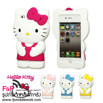 จำหน่ายปลีกส่งเคสiPhone4S เคสไอโฟน3มิติลายแมวเหมียวเฮลโลคิตตี้ หน้ากากมือถือราคาถูก Sanrio Hello Kitty Cat 3D Case for Apple iPhone 4G 4S รูปที่ 1