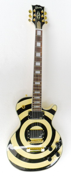 กีต้าร์ไฟฟ้าทรง Gibson Zakk Wylde งานจีนสวยมาก สีเหลือง - ดำ รูปที่ 1