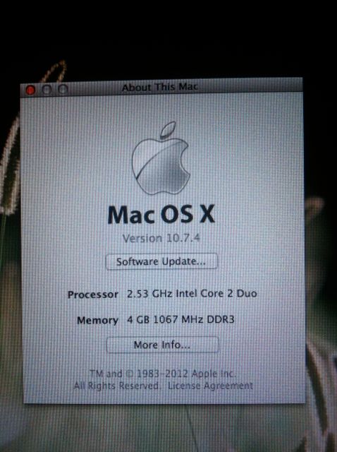 ขาย macbook pro 2.5ghz ram 4g สภาพดีไม่มีป่วย ขายราคาที่ 22,000 บาท รูปที่ 3