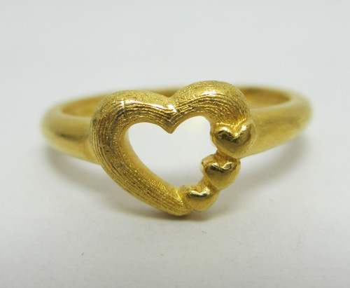 แหวน ทอง 24K Prima gold ลาย หัวใจ น่ารักมากกก นน. 3.48 g รูปที่ 1