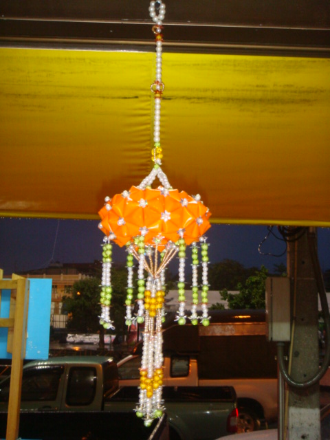 โมบายหลอดกาแฟงานHandmade รูปฟักทอง รูปที่ 7