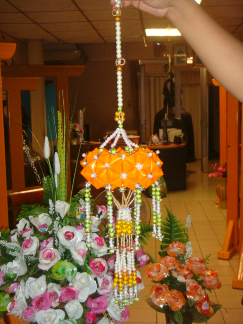 โมบายหลอดกาแฟงานHandmade รูปฟักทอง รูปที่ 3