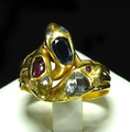 แหวนงู ทอง เก่า ทับทิม มรกต เพชรซีก งานเก่า นน.9.88 g