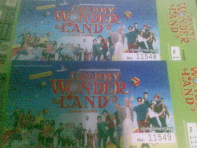 ขายบัตร Grammy Wonderland 2 ใบ 400 บาท เข้างานวันไหนก็ได้ รูปที่ 1