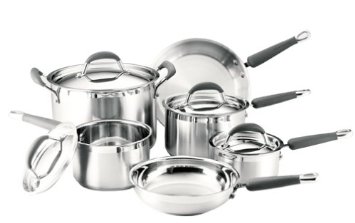 Save Price KitchenAid Gourmet Essentials Brushed Stainless Steel 10-Piece Cookware Set รูปที่ 1