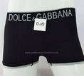 กางเกงในชาย  D&G  Boxer Brief : สีดำ ขอบปักลาย D&G
