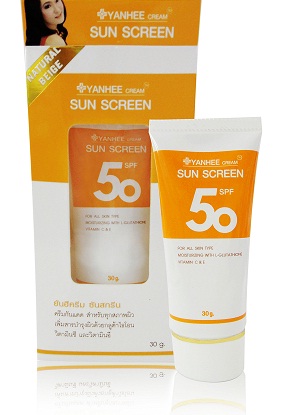 ยันฮีครีม  ซันสกรีน SPF 50 PA+++   ผลิตภัณฑ์กันแดดพร้อมการบำรุงผิวหน้า ช่วยปกป้องผิวจากแสงแดด  รูปที่ 1