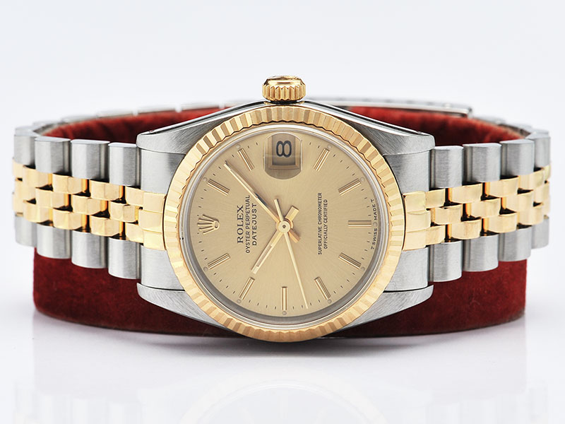 ขายนาฬิกาของแท้ มือสอง Rolex Oyster Perpetual Boy Datejust หน้าทอง เลขขีด หูรู ท่านที่ชอบนาฬิกาแนวคลาสสิค ชอบสะสม ต้องตั รูปที่ 1