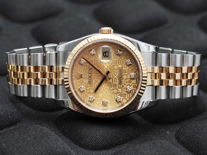 ขายนาฬิกาของแท้ มือสอง Rolex Oyster Perpetual King Datejust หน้าคอมทอง เพชรเบ้าใหญ่ >> O86-OOOO19O รูปที่ 1