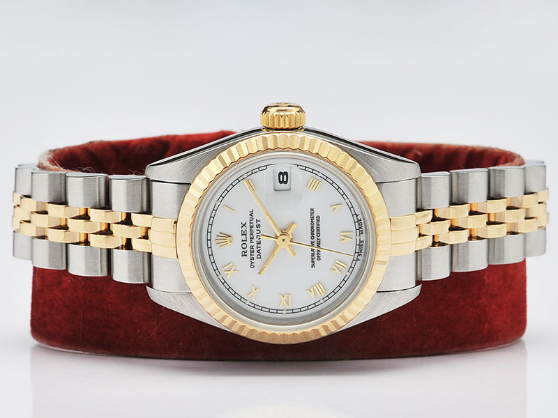 ขายนาฬิกาของแท้ มือสอง Rolex Oyster Perpetual Lady Datejust หน้าขาว เลขโรมัน >> O86-OOOO19O รูปที่ 1