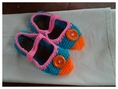 crochet slippers, bag