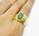 รูปย่อ แหวนทองคำ ฝังหยกหลังเบี้ย สีเขียวเข้ม งานเก่า นน.8.19 g รูปที่5