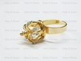 แหวนแฟชั่น แหวนมงกุฎทองฝังคริสตัล ด้านในมงกุฎมีคริสตัลเม็ดใหญ่อยู่ free size