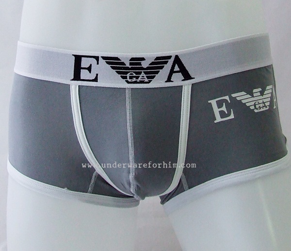 กางเกงในชาย Emporio Amani Boxer Briefs : สีดำ แถบขอบสีขาว โลโก้ EA รูปที่ 1