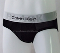 กางเกงในชาย Calvin Klein Briefs : รุ่น BLACK สีดำ แถบเงิน