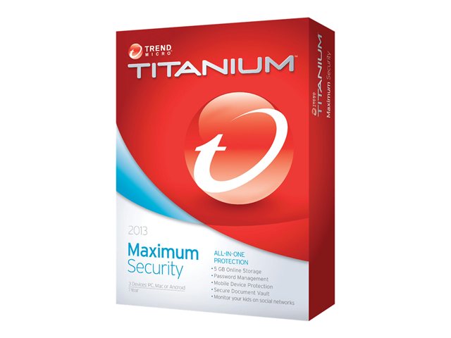 (แอนตี้ไวรัส) Antivirus Trend Micro Titanium Maximum Security 2013 ราคาถูก รูปที่ 1