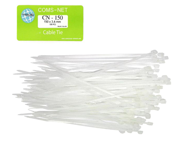 เคเบิ้ลไทร์ 6” (3.6 x 150 มม.) (C-NET Cable Tie) @ 15 บาท/ถุง (100 เส้น/ถุง) รูปที่ 2