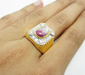 รูปย่อ แหวน ทับทิมพม่า กิมบ่อเซี่ยง ฝังเพชร งานเก่า นน.11.04 g รูปที่5
